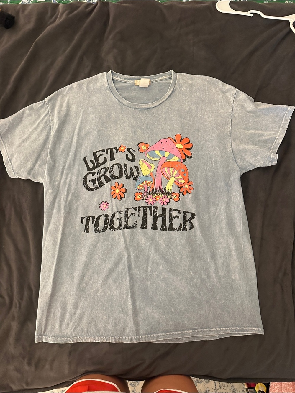 Altar’d State Let’s Grow Together womens Graphic Tee - Light Blue